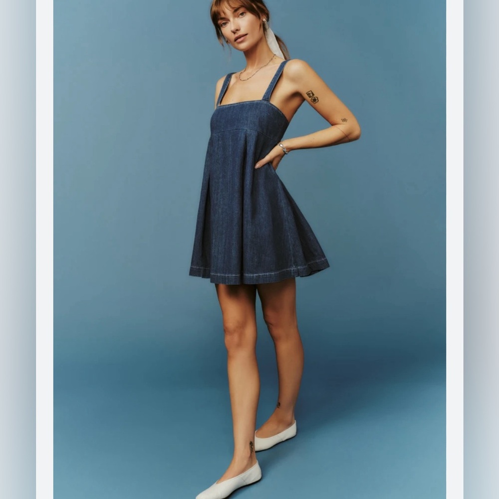 Reformation Cecil Denim Mini Dress
